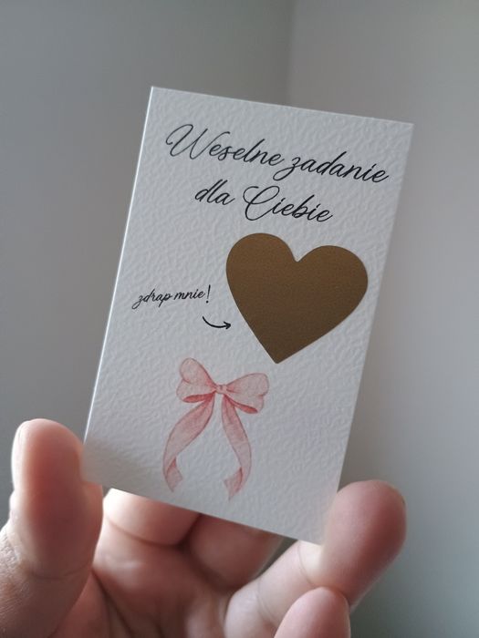 Zdrapki weselne z zadaniami dla gości