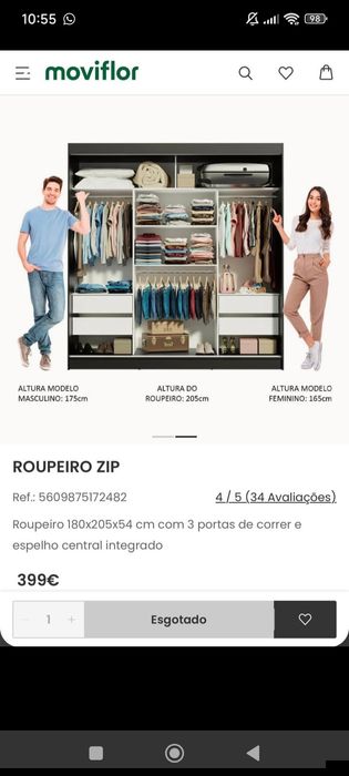 Roupeiro ZIP novo