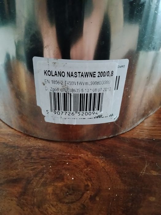 Kolano nastawne fi 200 nierdzewne