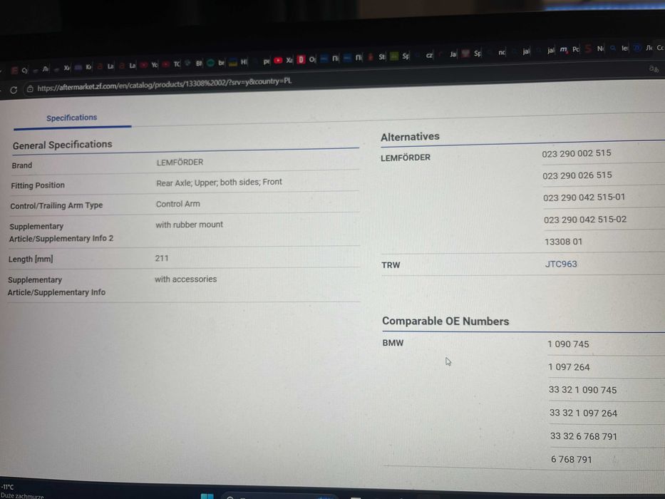 BMW Wahacz LEMFÖRDER e39 / e38