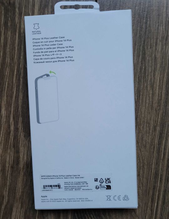 Apple etui plecki do iPhone 14 Plus z MagSafe granatowe skórzane NOWE