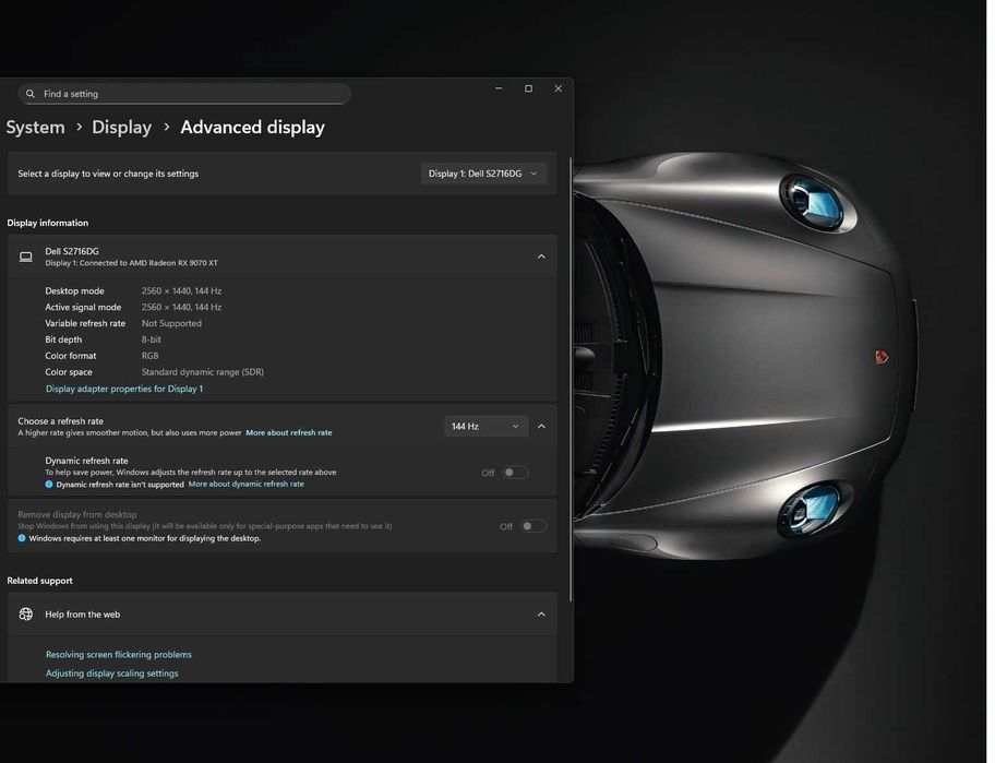 Monitor 27 Dell S2716DG 1440p QHD 144hz 1ms G-Sync