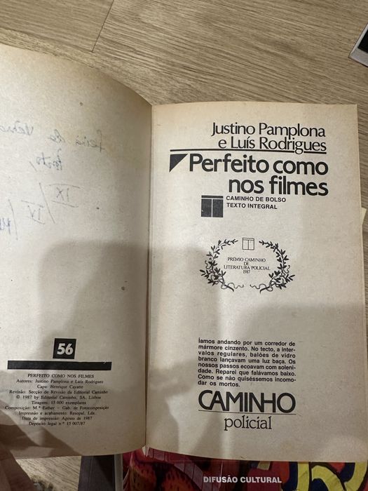Livro Justino Pamplona e Luís Rodrigues - Perfeito como nos filmes