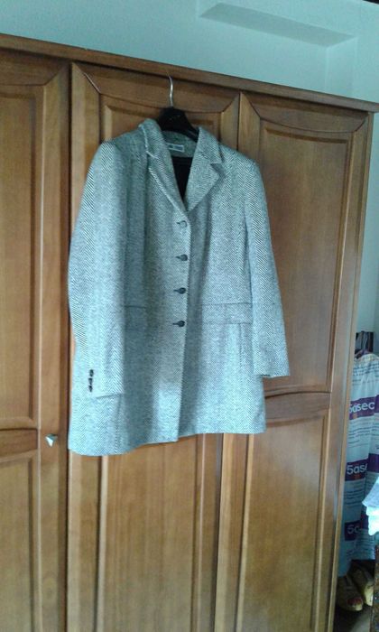 Casaco de inverno tecido espinha br/p