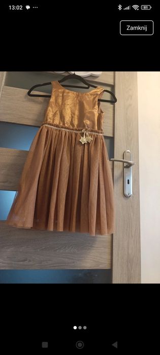 Brokatowa dziewczęca sukienka h&m