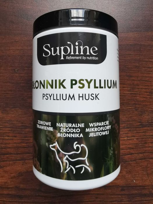 Suplement błonnik, łuski babki płesznik, Supline proszek 200 g dla psa i kota, otwarte