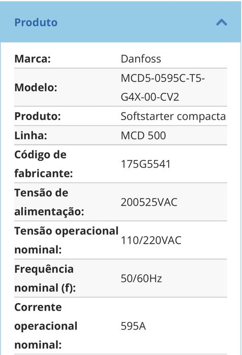 Arrancador suave Danfoss 315KW 400VAC