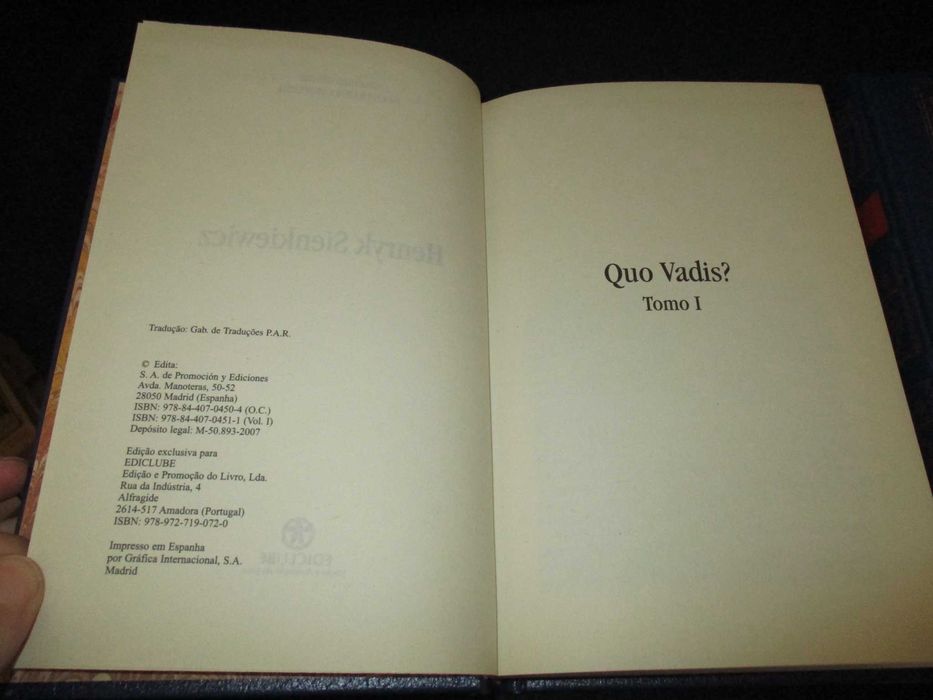 Livro Quo Vadis (volume I e II - completo) Henryk Sienkiewicz