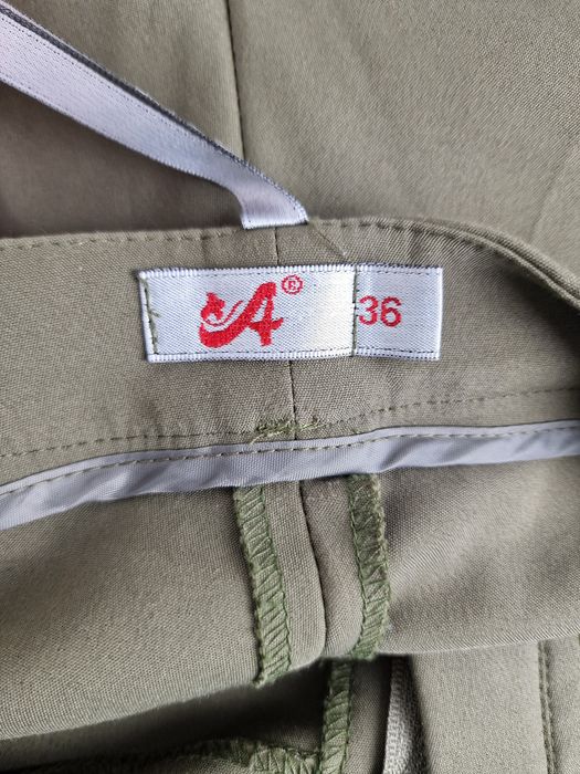 Garnitur damski ze spodniami khaki komplet 36/38 S/M bawełna 50%