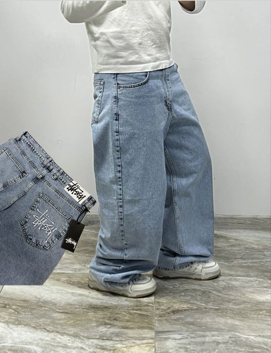 Нові широкі джинси STUSSY baggy rap jeans широкие джинсы штаны реп sk8 з вишивкою