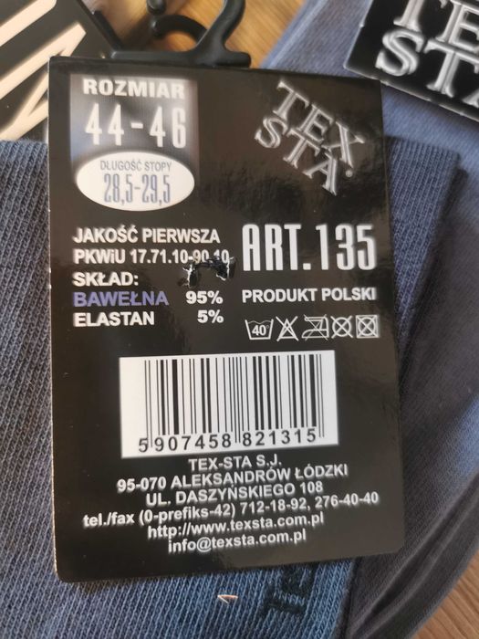 Skarpety męskie bawełniane 44-46