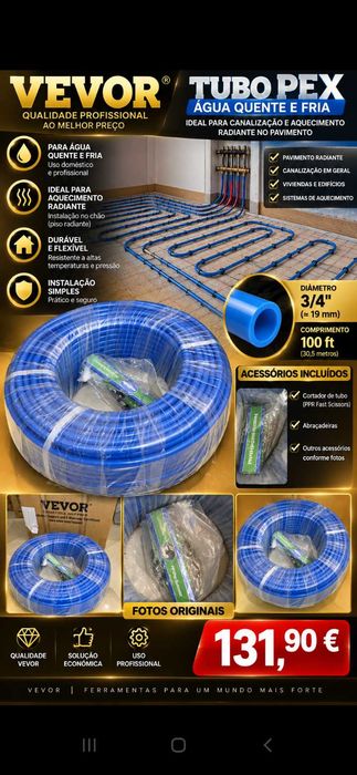Tubos PEX. 131€. Novo na caixa