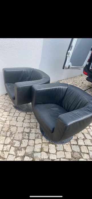 Original Tulip Chair by B&B, 100% Leather, Set of 264586033958147122