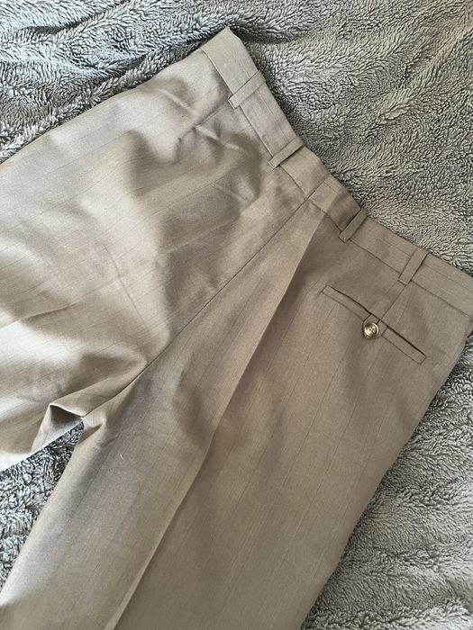 Jasno brazowe spodnie garniturowe L