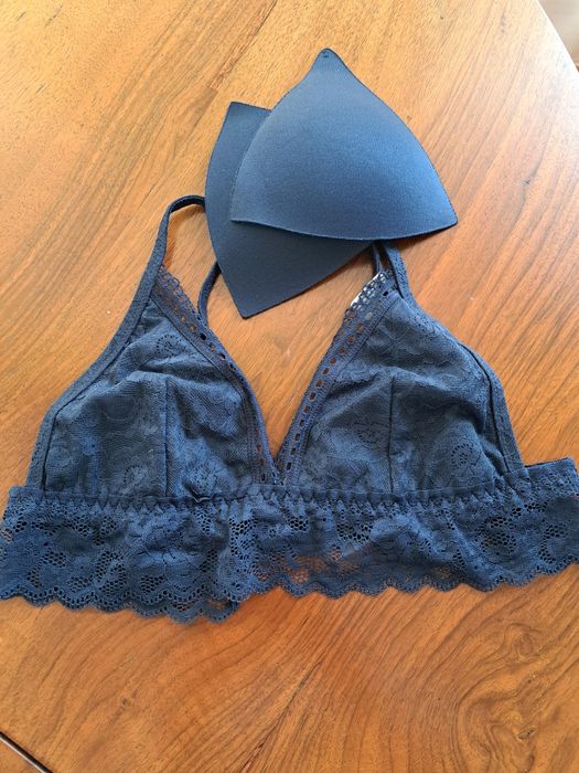 Tezenis nowy granatowy biustonosz koronka  75B