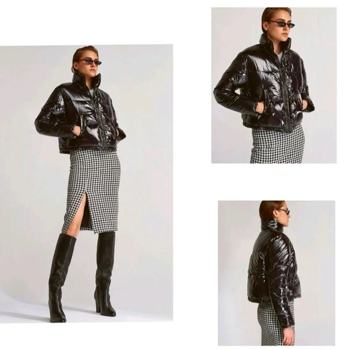 Kurtka czarna błyszcząca L nowa