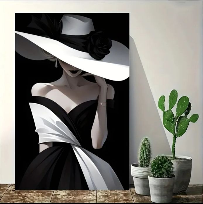 Картина на холсте 30х40. В черной раме