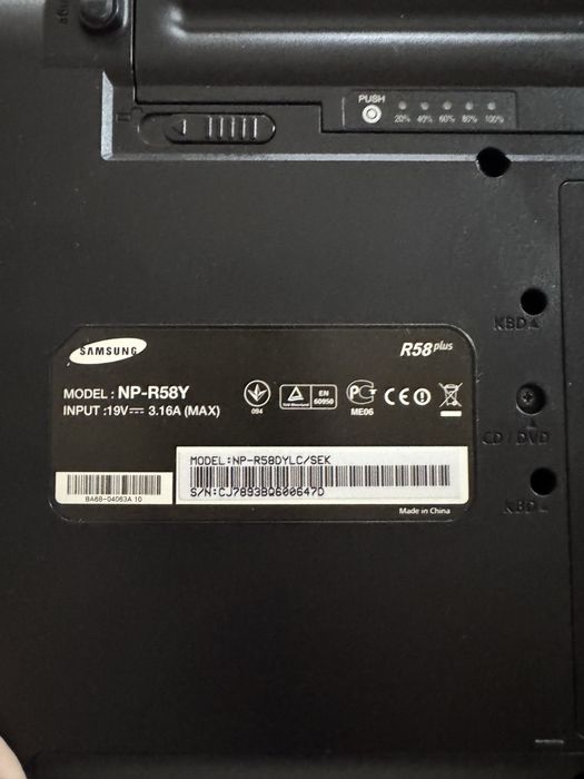 Ноутбук samsung r58 plus