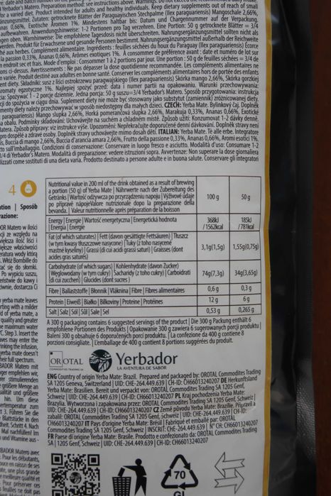 Suplement diety Yerbador Yerba Mate owoce tropikalne 300g