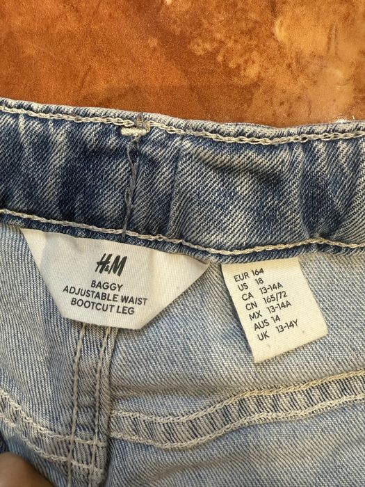 Spodnie jeansowe h&m baggy bootcut rozm. 164 s