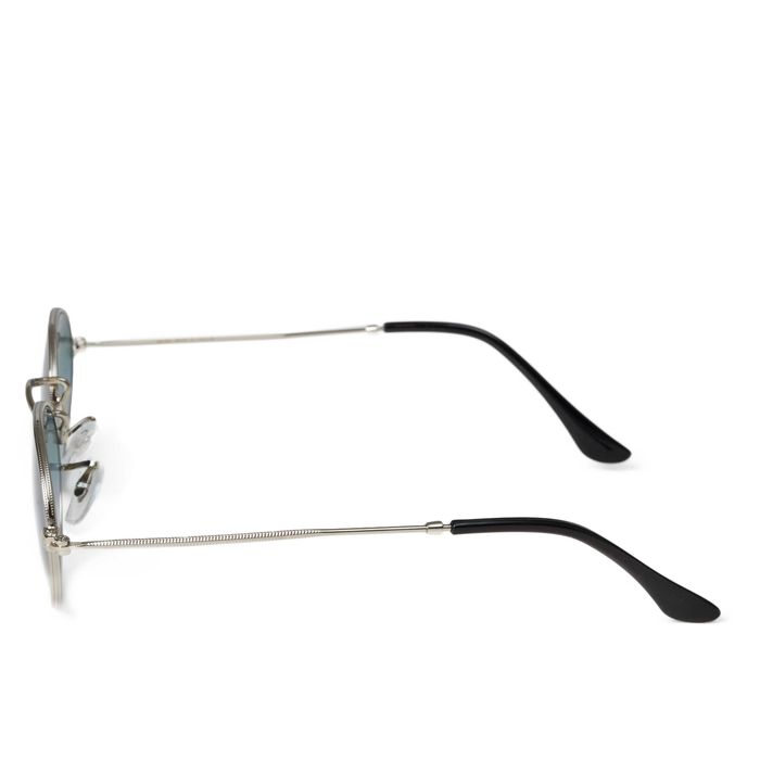 Солнцезащитные овальные очки Ray Ban Oval 3547 Silver-Blue 50мм стекло