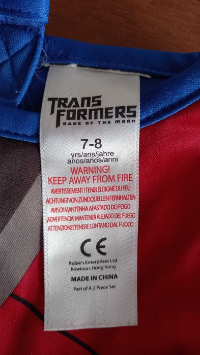 TRANSFORMERS kostium karnawałowy r. 7-8 lat