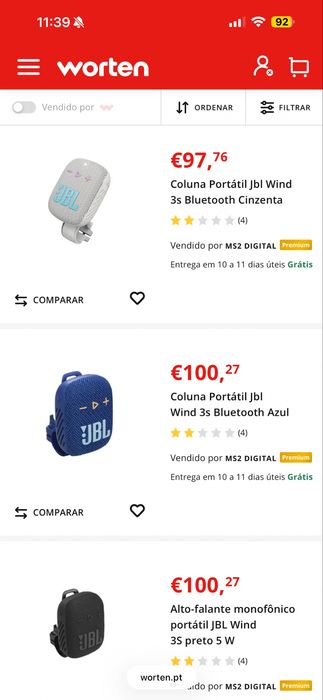 Coluna JBL wind3s