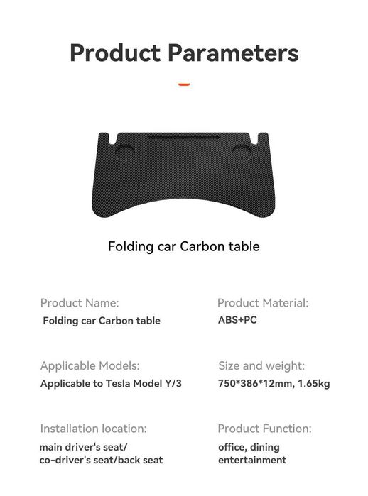 Mesa Secretária Portátil para Tesla Model 3 / Model Y