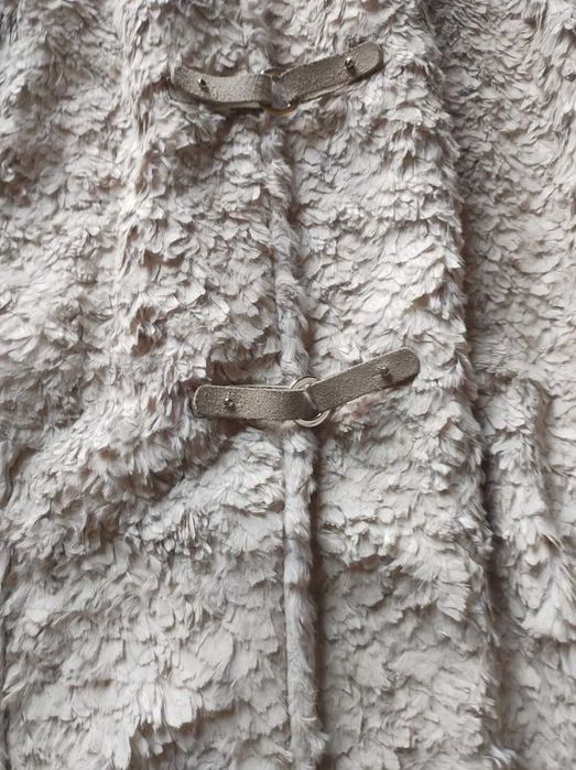 Thing maxi długie futro z naturalnych królików śmietankowy oversize