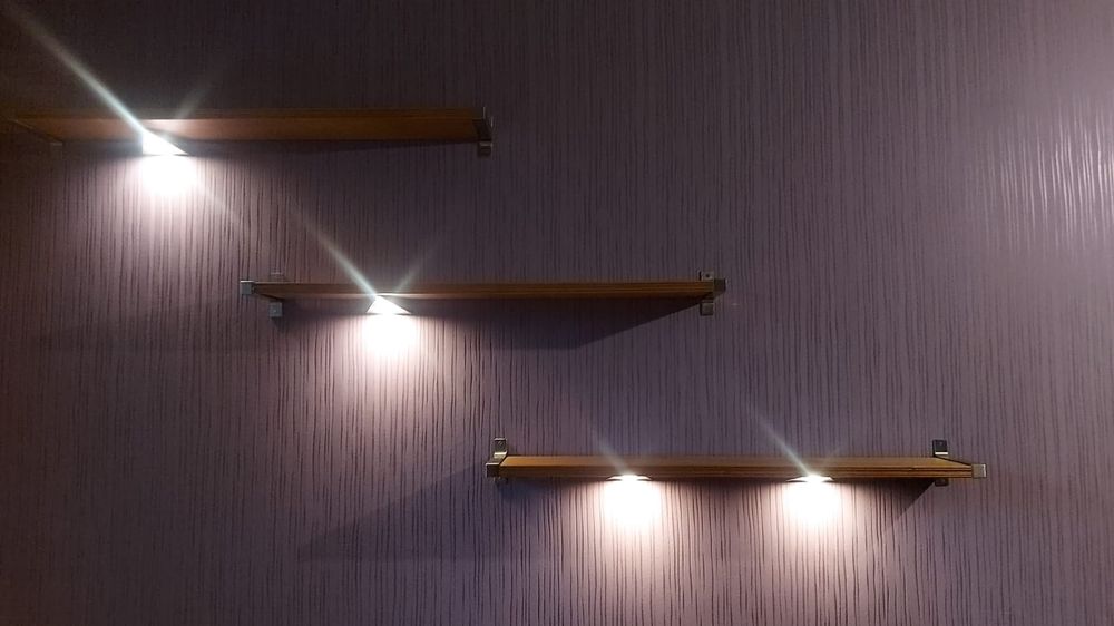 Półki 3 szt drewno uchwyty Stal nierdzewna szczotkowana