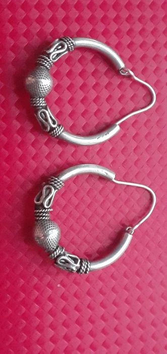 Серьги старинные с бирюзой  сережки серебро 875 звезда бирюза