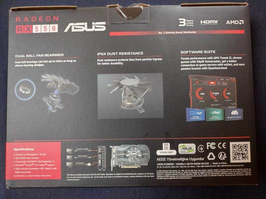 Asus Phoenix Radeon RX 550 Evo 4GB GDDR5