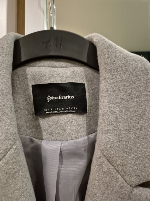Plaszcz grubszy szary Stradivarius S/M