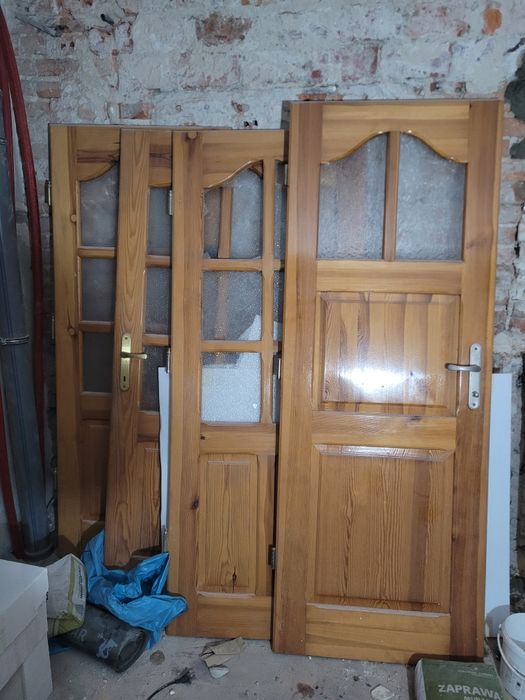 Drzwi drewniane wewnętrzne z demontażu 80cm