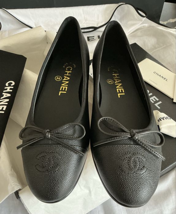 Chanel baleriny - skóra caviar