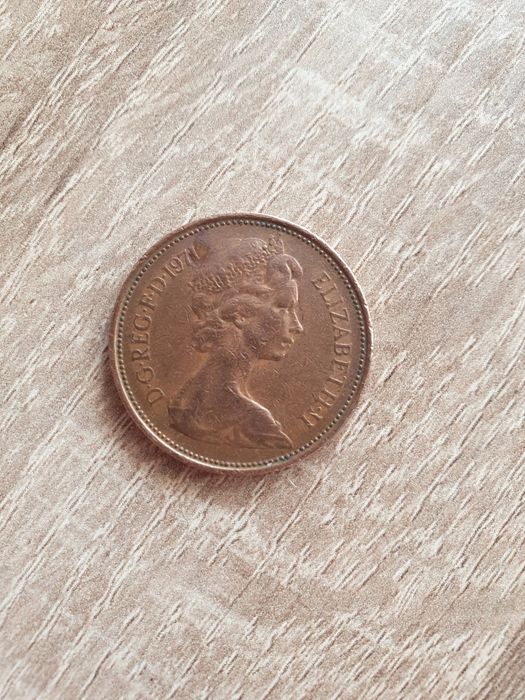 two pence 1971, 2 new pence, rzadka kolekcjonerska moneta angielska UK