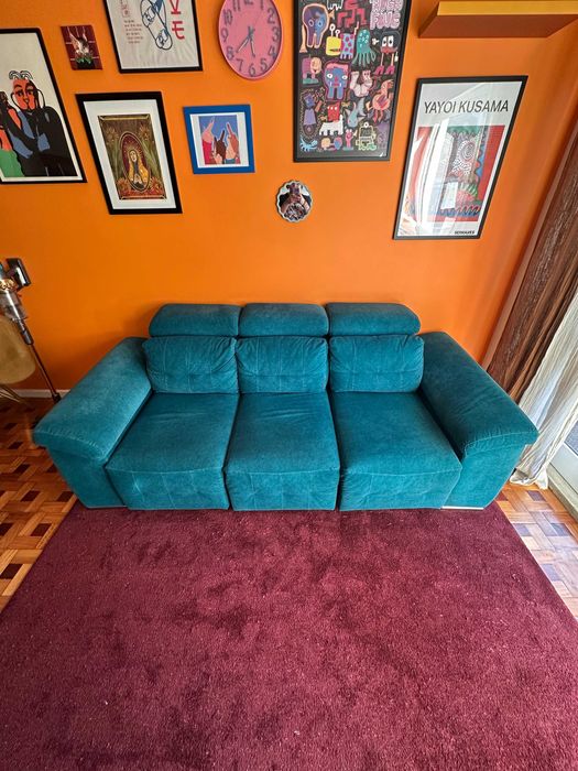 Sofá-cama com tecido anti gato, fabricado pela loja OK Sofás.