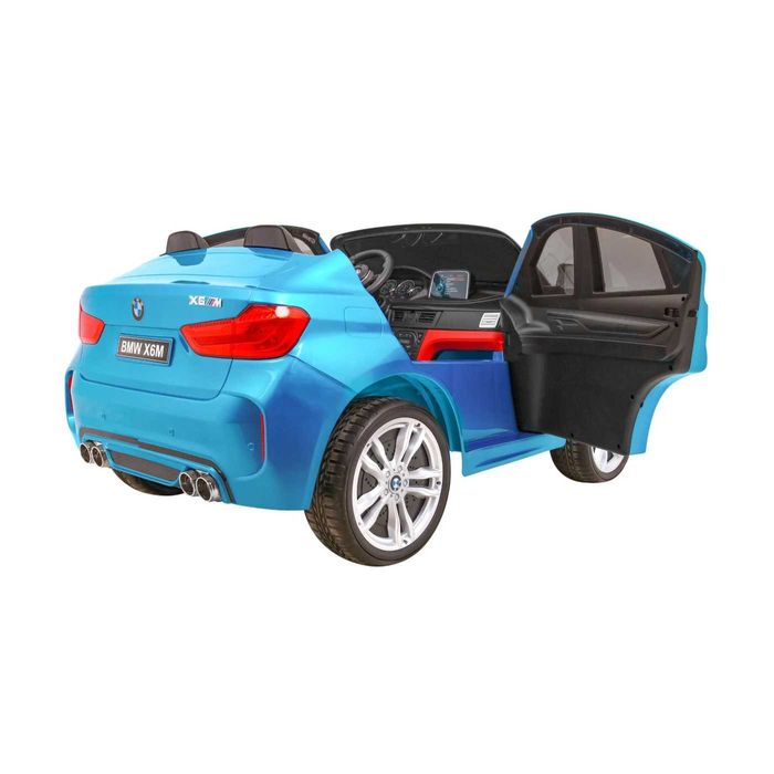 BMW X6M XXL dla 2 dzieci Lakier Niebieski Pilot Ekoskóra MP3 LED pasy