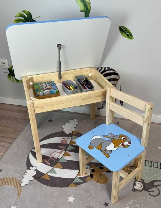 Столик зі стільчиком дерев'яний дитячий. Опт від виробника (ціна 1370)