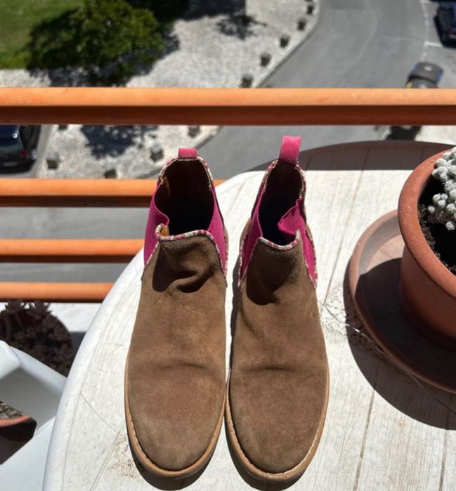 Botas mulher cano curto camurça