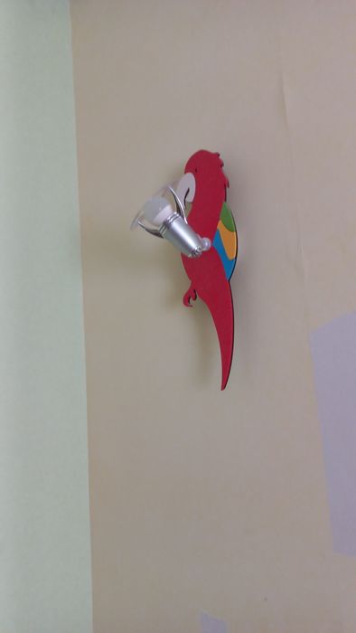 Бра, настінний світильник,  в дитячу, червоний, папуга, птах