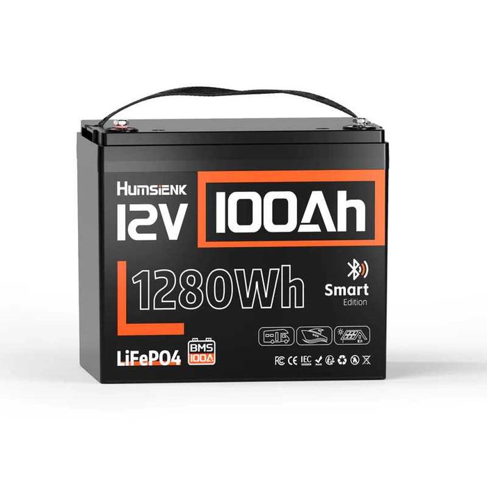 Акумулятор Humsienk LiFePO4 12V 100 Ah 100A BMS + Bluetooth