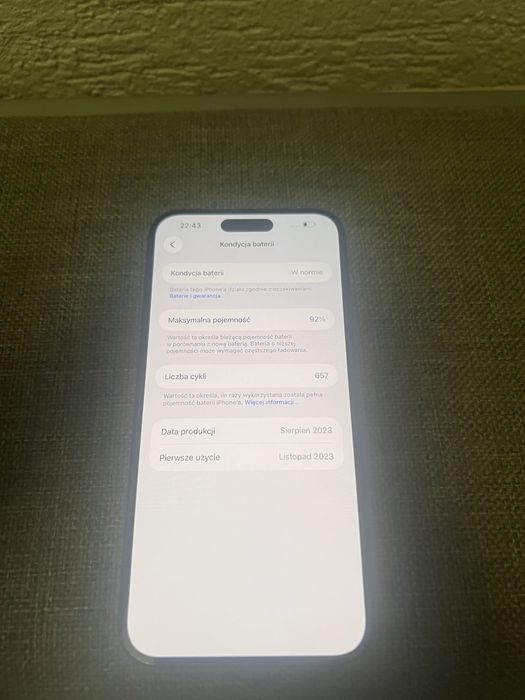 Iphone 15 plus 128gb 92% bateria, gwarancja