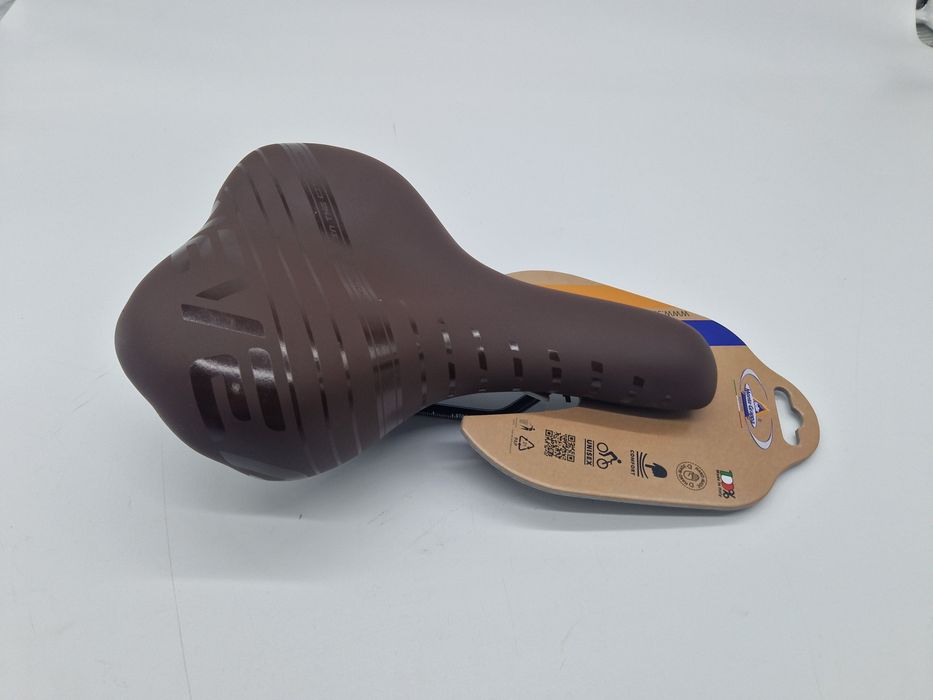 (5)Siodełko rowerowe NEVEA ciemno brązowe Selle Monte Grappa