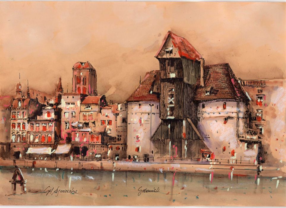 Gdańsk 21 x 30 cm Akwarela