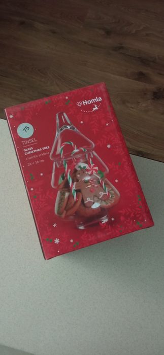 Choinka szklana 26x16cm, nowa, oryginalnie zapakowana