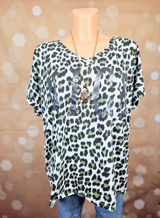 Bluzka z krótkim rękawem made in italy włoska XXL 44 duży rozmiar nowa