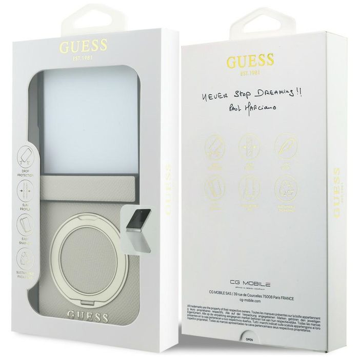 Guess nakładka HC Magnetic Ring Stand Grained PU Classic Logo do Samsu