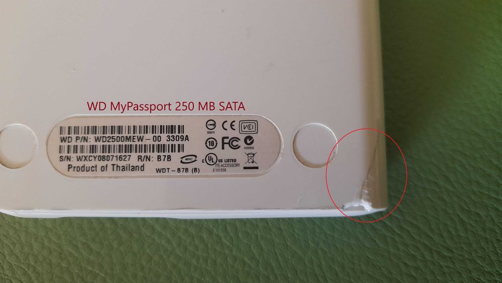 Discos externos SATA de 250 GB e 500 GB