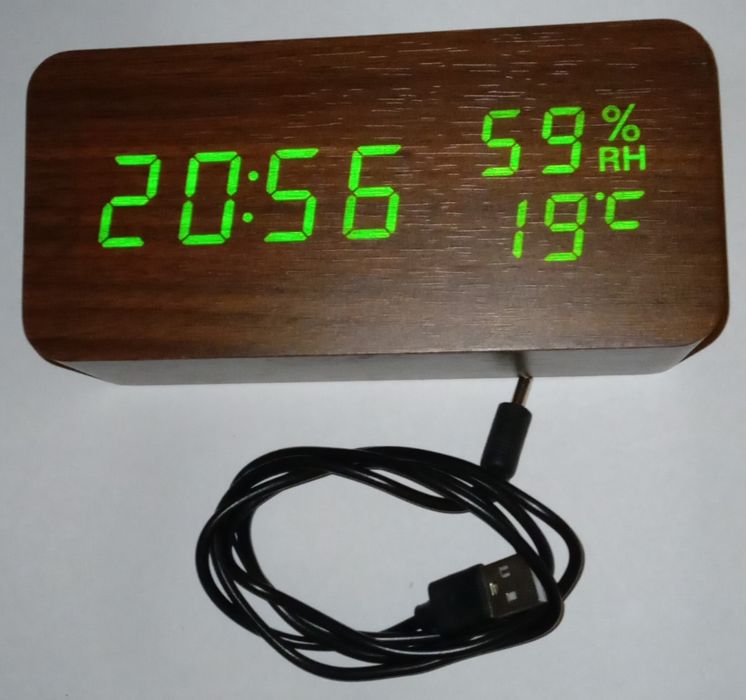 LED годинник настольний з термогигрометром